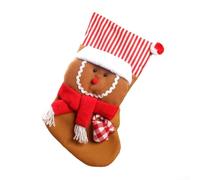 Besttoolifes Spacious Christmas Stocking With Festive Cookieman Design For Family Surprises(B)