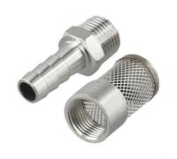 Besttoolifes Stainless Steel 304 Hose Barb Filter with 1.5mm Mesh for 8mm to 16mm Hoses, Lasting Debris Removal for Garden, Aquarium, and Fuel Gas Systems(12MM)