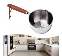 Besttoolifes Stainless Steel Butter Warmer, 500ml Milk Warmer Pot with Dual Pour Spouts, Small Sauce Pan for Stove Top, Chocolate Melting, Coffee Tea Soup Warming(300ml)