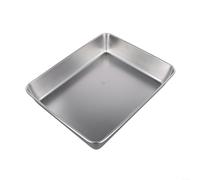 Besttoolifes Stainless Steel Tray | Rectangular Serving Tray for Kitchen Food, Dishwasher Safe Heavy Duty Serving Plate with Mirror Finish, Deep For Edge for Camping(30 * 25 * 5.5)