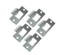 Besttoolifes Standard Tubular Latch Replacement, Door Strike Plate Stainless-Steel Door Latch Strike Plate Latch Plate Door Striker Keep Plate for Door Latch, Striker Plate Nickel Plated, (5pc)