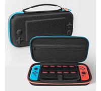 Besttoolifes Storage Case Compatible with for Nintendo for Switch 2 and for Switch-OLED, Portable Traveler Deluxe Carrying-All Protective Hard Messenger Bag Soft Lining Pouch 18 Games(Double Color)