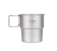 Besttoolifes Titanium Coffee Cup Having Lid 300ml Outdoor Camping Mug Portable Lasting Stackable Design Lightweight Travel Tea Beer Mug for Hiking for Backpacking with Picnic (No lid)