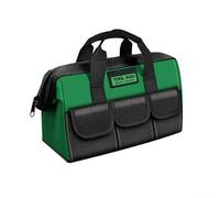 Besttoolifes Tool Bag, Multi-pockets Heavy Duty Tool Bag With Waterproof Plastic Hard Base, Wide Open Mouth Heavy Duty Electricians Tool Bag With Adjustable Shoulder Strap(20 inch)