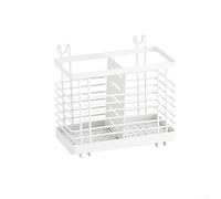 Besttoolifes Utensil Holder, Stainless Steel Cutlery Drainer Sink Caddy, Rust Proof Sink Tidy Kitchen Sink Organiser, Cutlery Organiser For Kitchen Utensil(White)