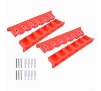Besttoolifes Vertical Fishing Rod Holders Wall and Rack Protective a Half Dozen Poles 2 Set Abs Mount Spacesaving Wall Rod Fishing Mounted Storage Organizer with and Padding for (Red)