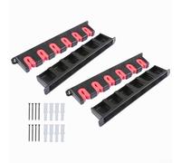 Besttoolifes Vertical Fishing Rod Holders Wall Mount Rack for Half a Set Poles 2 Padding Abs and Spacesaving Wall Mounted Fishing Rod with Organizer Storage Protective Dozen Plus (Black Red)