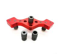Besttoolifes Vertical Pocket Hole Drilling Jig, 2-in-1 Woodworking Dowelling Jig Locator With Scriber Wood Dowel Drill Guide Puncher Positioner Tools For Self Centering Straight Punching Hole(Red)