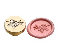 Besttoolifes Vintage Brass Craft Stamp for Wedding Invitations, Removable Wax Seal Head, DIY Sealing Wax Stamp, Retro Copper Stamp for Envelopes, Blessing(L)