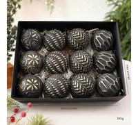 Besttoolifes Vintage Christmas Tree Ornaments, Rustic Copper Finish, Lasting Shatterproof Plastic Balls, 80Mm Diameter, Easy To Hang For Holiday Decor Indoors(Black and Black)