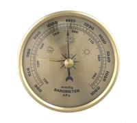Besttoolifes Weather Monitoring Station Barometer Thermometer Hygrometer Combination Metal Wall Mounted Weather Forecasting Instrument Gold 3.54 Inch