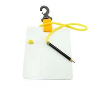 Besttoolifes yellow small, Underwater Writing Slate for Scuba Diving and Snorkeling - PC Material Diving Note Board with Swivel Clip, Reusable Wet-Hand Writable, For BCD-Compatible Gear Board