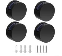 Besttoolifes Zinc Alloy Mirror Holder Clip for Glass, 4-Pack Black Bathroom Mirror Bracket Support with Perpendicular and Parallel Installation for 3mm to 5mm Thick Glass