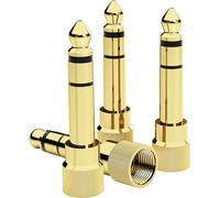 bestune 5Pcs Gold Plated Stereo Phone Screw-On Adapter 6.35mm (1/4 Inch) Male to 3.5mm (1/8 Inch) Female Audio Adapter