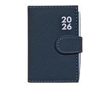 BESTUS - 2026 Pocket Diary, Day a Page, Hardback Cover, Pen Holder with Stud Close, Day Planner - Grey