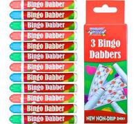 BESTUS Bingo Dabbers Bundle - 12 Non-Drip Bingo Markers in Bright Red, Blue, and Green - Mess-Free Bingo Pens for Game Nights, Bingo Halls, and Family Fun (8 Packs (24 Dabbers))