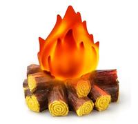 Bestview Artificial Fake Campfire Night Light, 3D LED Fire Pit, Firewood Lamp with Realistic Logs, Flameless Candle, Battery Operated