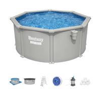 Bestway 10ft Hydrium Oval Steel Wall Above Ground Pool Set, Family Pool Bestway Multicolor