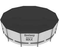 BESTWAY 12FT FLOWCLEAR STEEL PRO MAX POOL COVER PVC FAST EASY SET ROUND SWIMMING