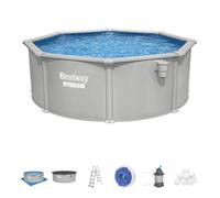 Bestway 12ft Hydrium Oval Steel Wall Above Ground Pool Set, Family Pool Bestway Multicolor