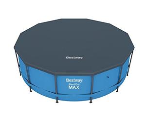 Bestway 12ft Round Blue Polyethylene Pool Cover with Fixing Chains