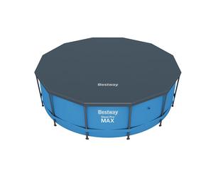 Bestway 12ft Round Blue Polyethylene Pool Cover with Fixing Chains