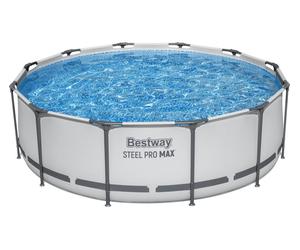 BESTWAY 12ft x 39.5" Steel Pro Max BW56418GB-21 Round Swimming Pool - Grey