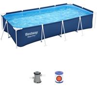 BESTWAY 13.1ft x 32" Steel Pro BW56424GB-23 Rectangle Swimming Pool - Navy Blue