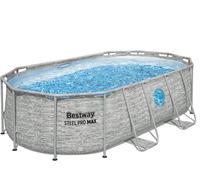 BESTWAY 14ft x 39.5" Steel Pro MAX BW56714GB-25 Oval Swimming Pool - Grey