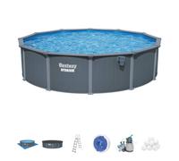 Bestway 18ft Hydrium Oval Steel Wall Above Ground Pool Set, Family Pool Bestway Multicolor