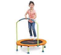 Bestway WonderJump Trampoline for Toddlers and Kids, 3ft Foldable Mini Indoor Trampoline with Handlebar, Soft Foam Grip, Non-Slip Foot Pads