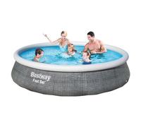 Bestway 4 Fast Set Pool With Included Pump Gray Rattan