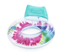 Bestway 46 Inch Inflatable Swim Ring With Headrest And Cup Holder