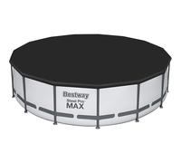 Bestway 58038-19 Flowclear Swimming Pool Cover for Steel Pro Max Round Pools, 15 ft, Black