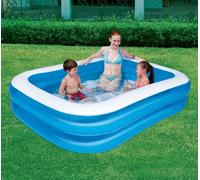 BESTWAY 79"X59"X20" INFLATABLE BLUE RECTANGULAR FAMILY SWIMMING PADDLING POOL