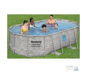 Bestway Above Ground Pool 56714 427x250x100 cm 7250 LT White Plastic