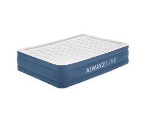 Bestway AlwayzAire 2 Seater Inflatable Mattress with Built-in Double Electric Pump - 203cm x 152cm x 46cm - Light Grey/Blue