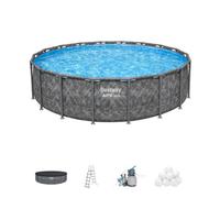 Bestway Apx 365 18Ft Round All-Year Above Ground Swimming Pool Set