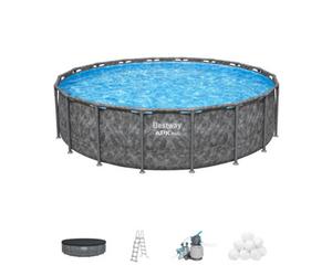 Bestway Apx 365 18Ft Round All-Year Above Ground Swimming Pool Set