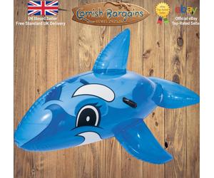 Bestway Blue Whale Pool Float, Kids Inflatable Ride-On with 1.57m x 94cm