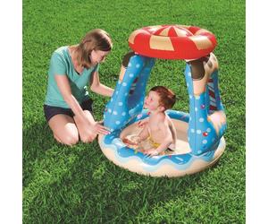 Bestway Candyville Baby Inflatable Paddling Pool With Sunshade Garden Toy Swimming Pool