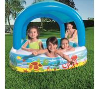 Bestway Inflatable Paddling Pool | Kids, Toddler Outdoor Garden Paddling Pool with Shade, Canopy Baby Pool, Ages 2+, Blue