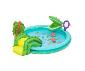 Bestway Crocodile Cove Play Center, Kids Paddling Pool with Slide, Water Play Center, Inflatable Water Park for Kids