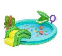 Bestway Crocodile Cove Play Center, Kids Paddling Pool with Slide, Water Play Center, Inflatable Water Park for Kids