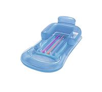 Bestway Designer Fashion Pool Lounger Beach Inflatable Lilo Lay On Blow Up Bed With Drink Holder (Blue)