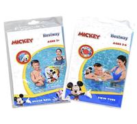 Bestway Disney Mickey 22 Inches Swim Tube and Beach Ball Bundle