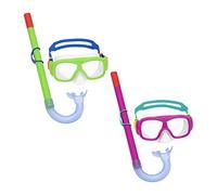 Bestway Snorkel Mask for Kids | Leak Resistant, UV Protection with Adjustable Strap Kids Snorkel Mask, Explora Essential, 2 Assorted Colours