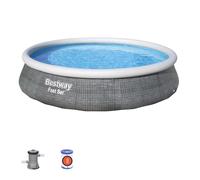 Bestway Fast Set 57376 above ground pool Inflatable pool Round 7340 L Grey
