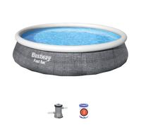 Bestway Fast Set Rattan Inflatable Pool 13Ft Swimming Pool Blue Blue One Size