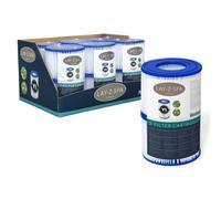 Bestway Filter Cartridge VI for Lay-Z-Spa, White and Blue, Pack of 6